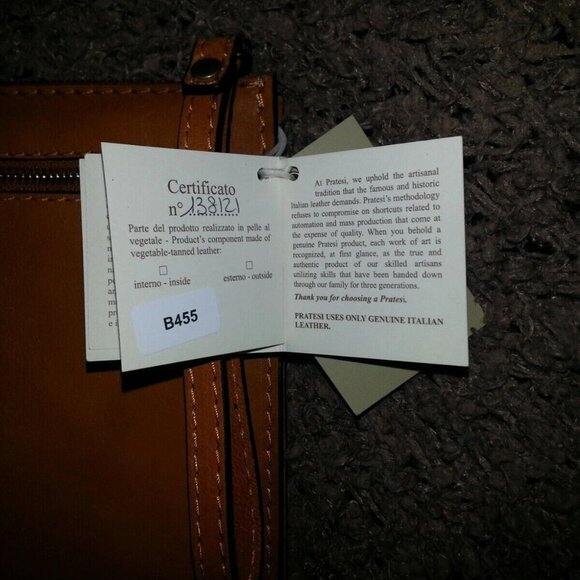 PRATESI Firenze Italian Leather Large Wristlet Clutch-COGNAC-NWT-RETAIL 295$ - Picture 5 of 6